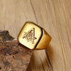 Masonic Compass Square Free Mason Ring - hopjeweler