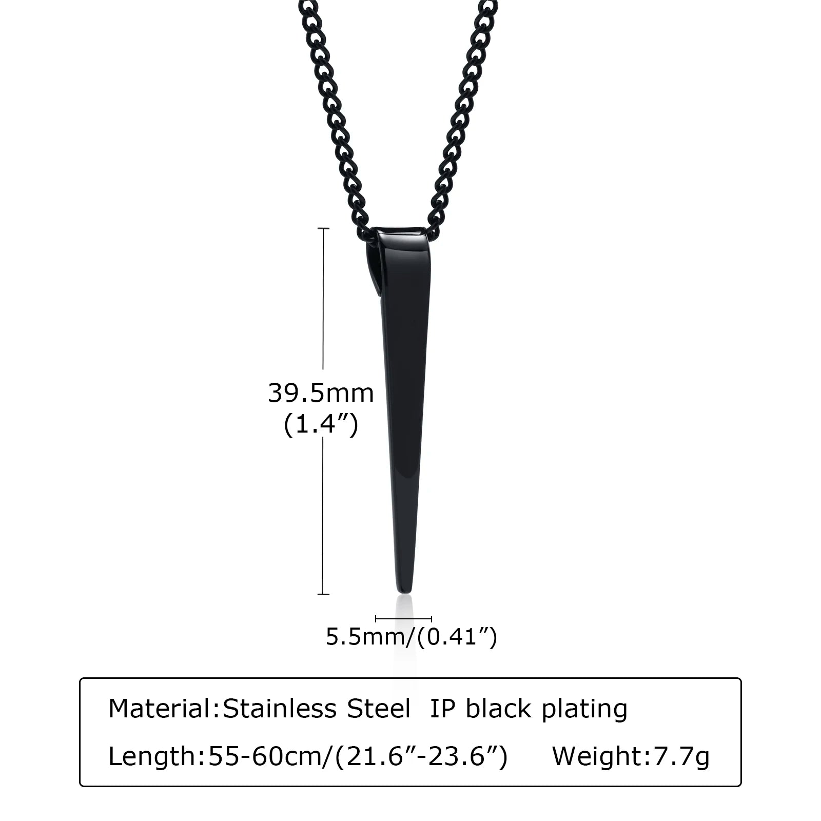 Black Stainless Steel Arrow Pendant Chain - hopjeweler