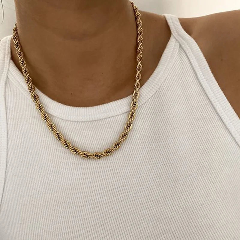 Chic Twisted Rope Link Chain Necklaces - hopjeweler