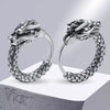 Retro Dragon Head Huggie Earrings - hopjeweler