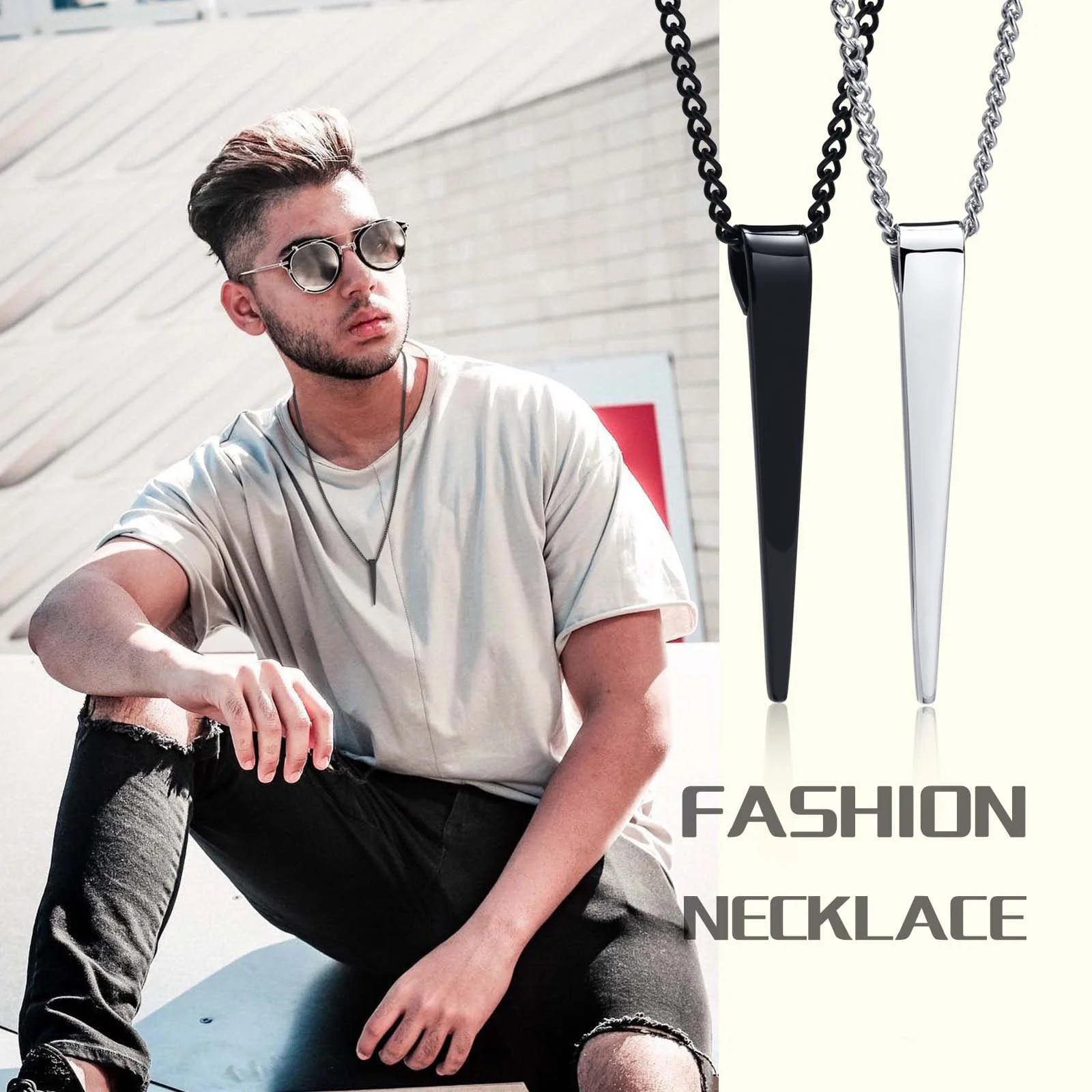 Black Stainless Steel Arrow Pendant Chain - hopjeweler