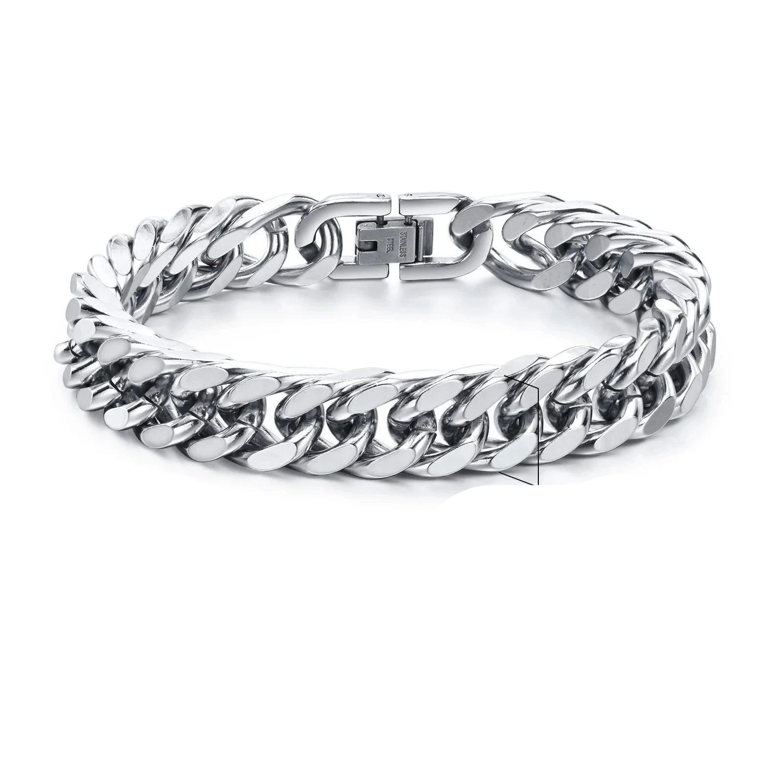 Stainless Steel Cuban Chain Bracelets for Men - hopjeweler