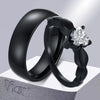 Romantic Heart CZ Stone Couple Rings - hopjeweler