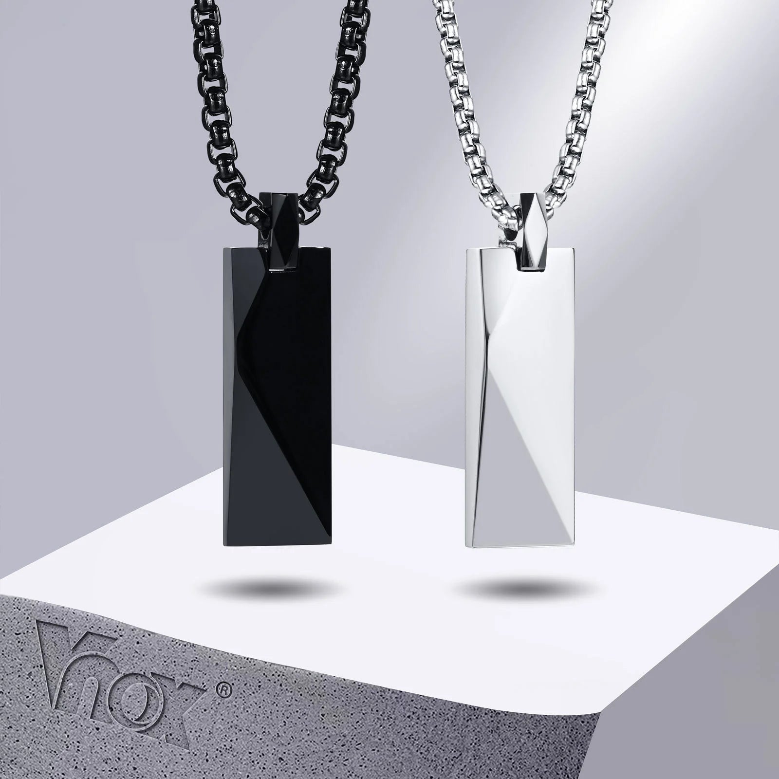 Geometric Rectangle Pendant Necklace - hopjeweler